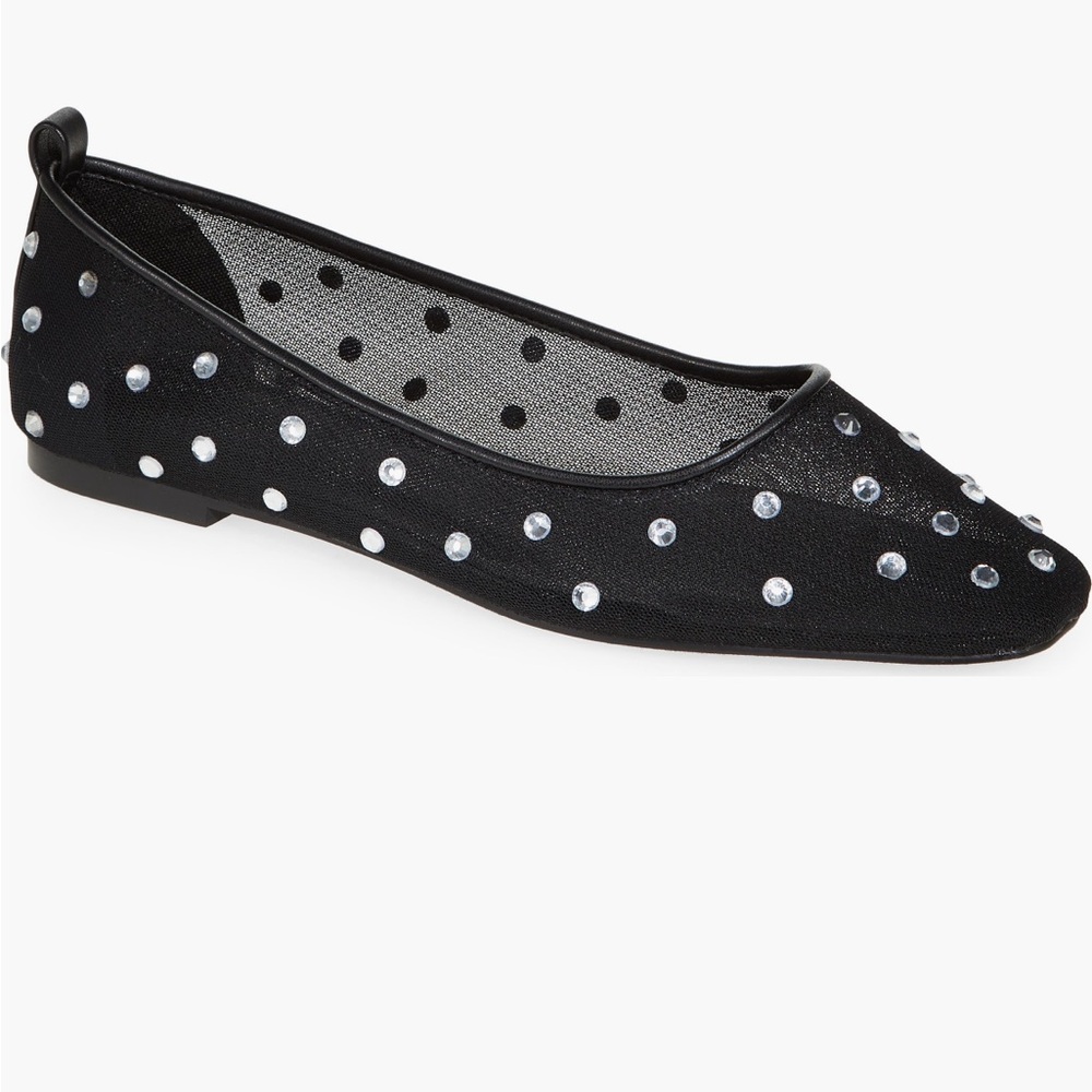Open Edit Lennox Rhinestone Mesh Flat